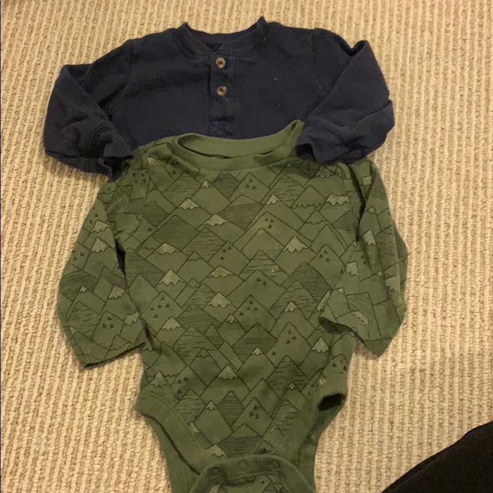 Set of 2 long-sleeved onesies 6m